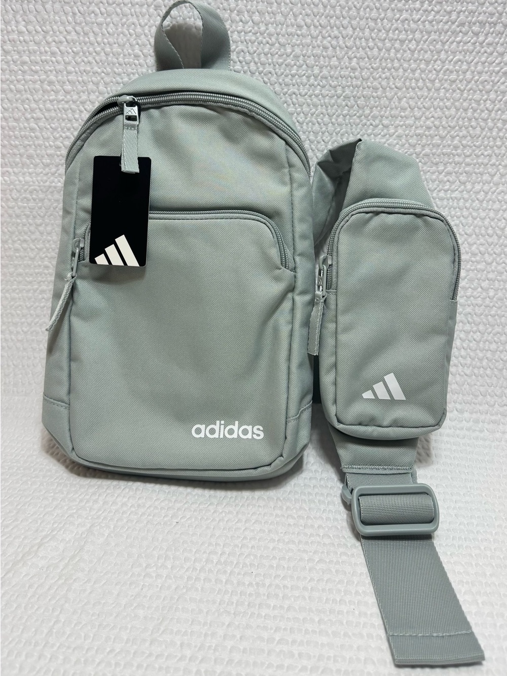 adidas Men's Mint Green Mini Backpack with Sling Pouch